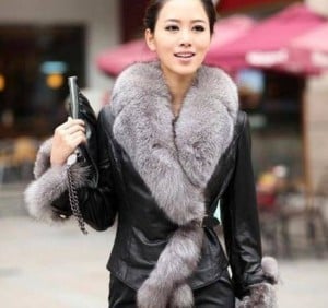 Haine dama blana china Geaca toamna iarna cu blana