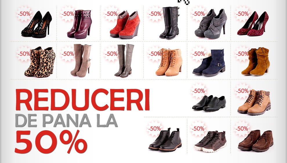 Reduceri incaltaminte femei, barbati si copii in noiembrie si decembrie 2014